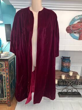 VINTAGE BURGUNDY VELVET OPERA COAT